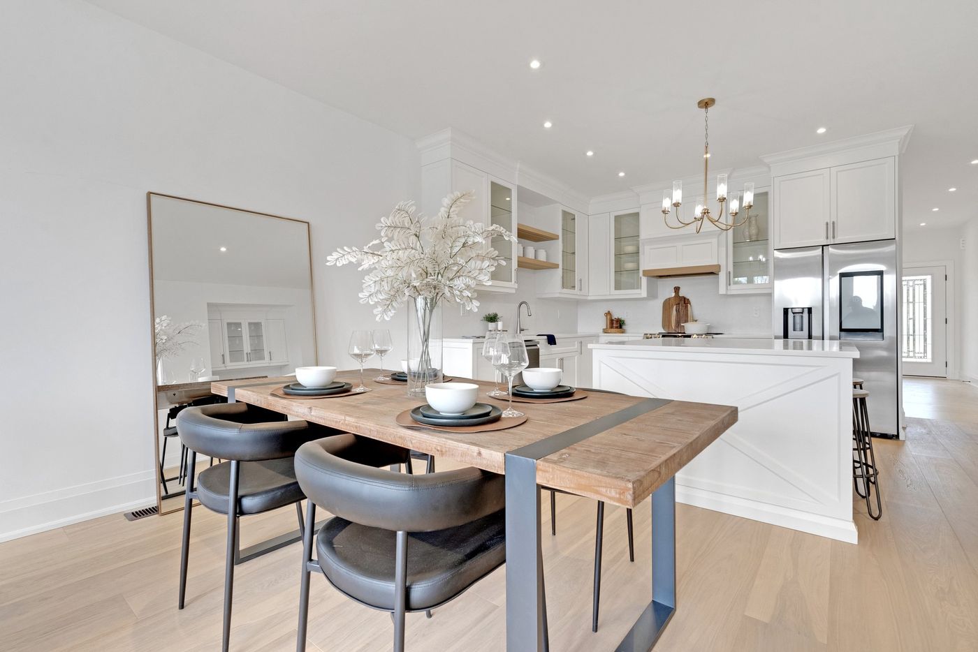 Dining area open to the kitchen