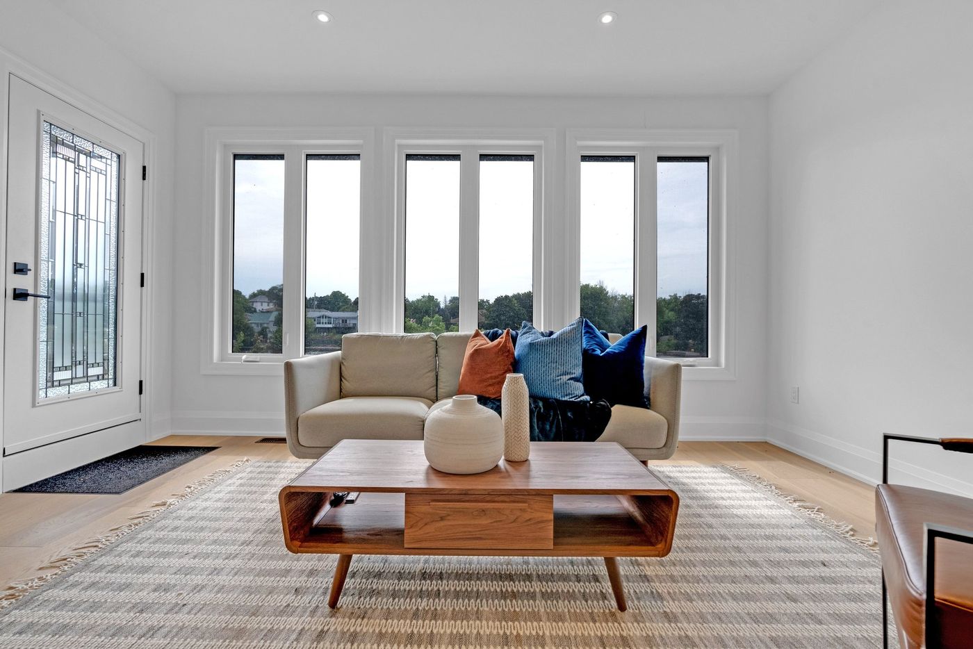 Living room with walkout to the rear deck